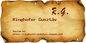 Ringhofer Gusztáv névjegykártya